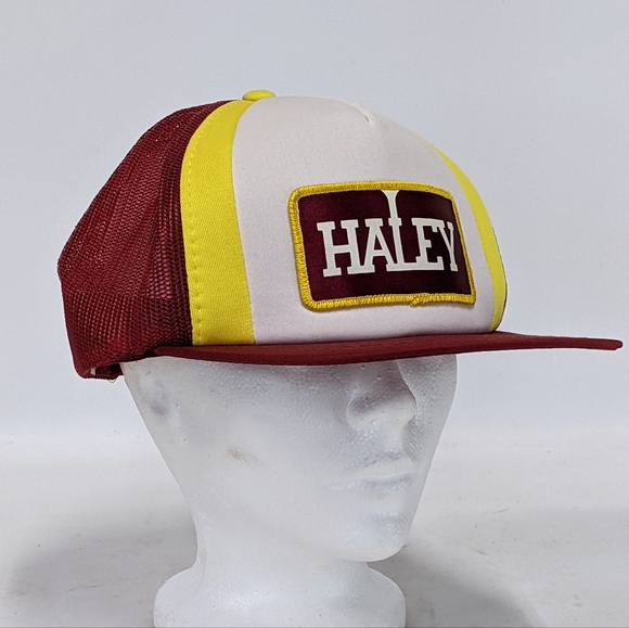 Vintage Haley Trucker Hat, Vintage Mesh Back Haley Patch Hat - Picture 5 of 10